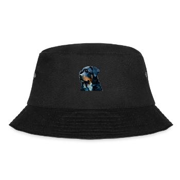 Cute Rottweiler Dog Breed Head Cartoon - Bucket Hat - black - Front - Lela (165cm)