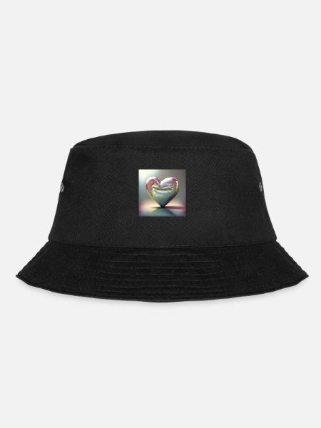 Pastel metal heart - Bucket Hat - black
