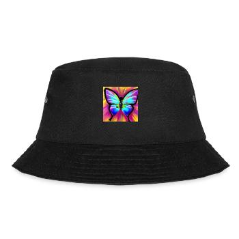 Butterfly, colorful - Bucket Hat - black - Front - Lela (165cm)