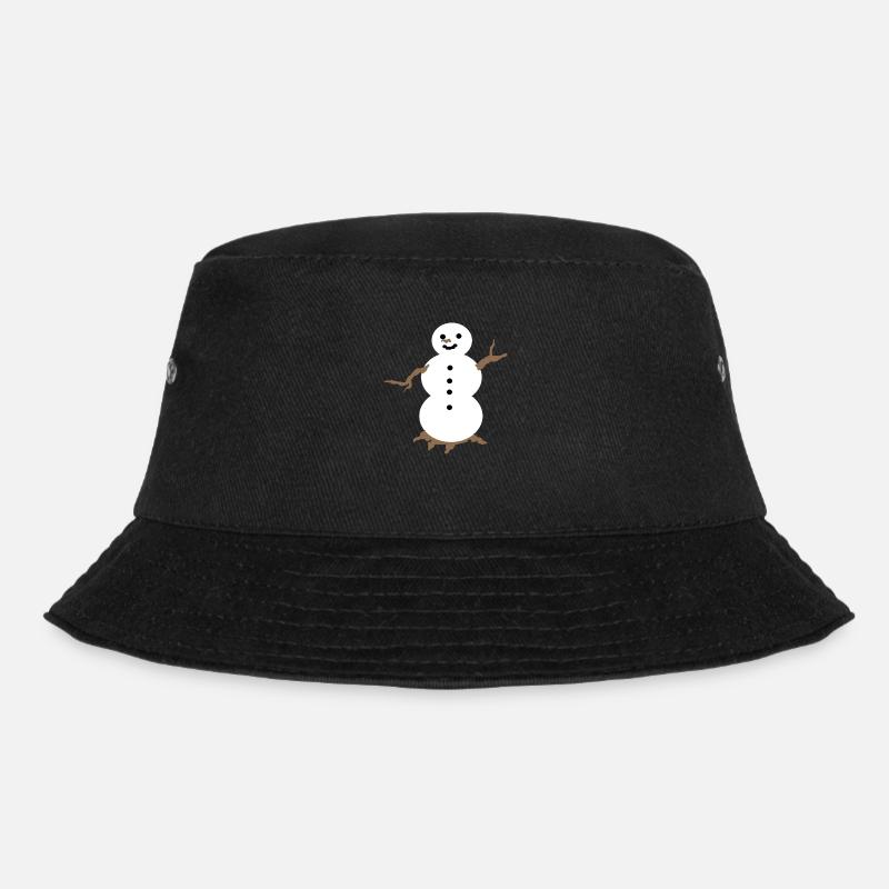 Schneemann im simplen Design - Bucket Hat - Schwarz