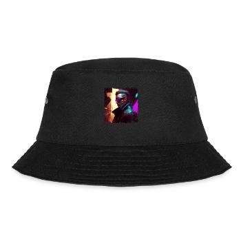 Artwork soldier in the cyber setting of the future - Bucket Hat - black - Front - Lela (165cm)
