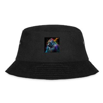 Farbiger Gorilla, einzigartiges Design - Bucket Hat - Schwarz - Vorne - Lela (165cm)