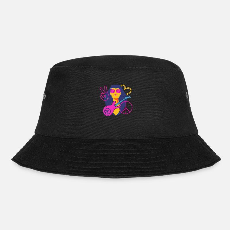 Hippie - Bucket Hat - Schwarz