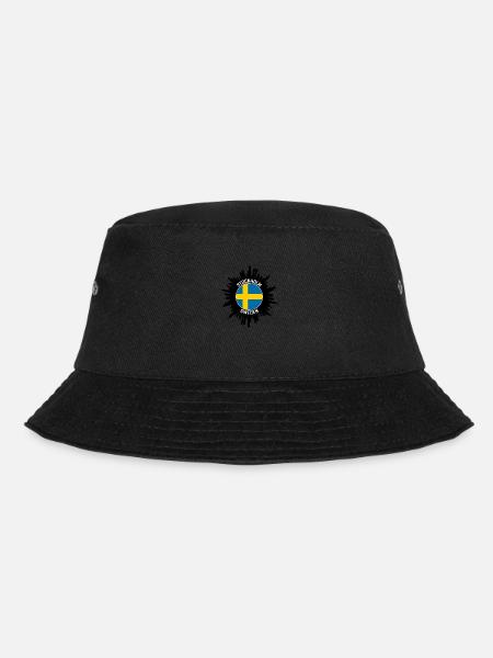 Stockholm Skyline Schweden Flagge Reisesouvenir - Bucket Hat - Schwarz