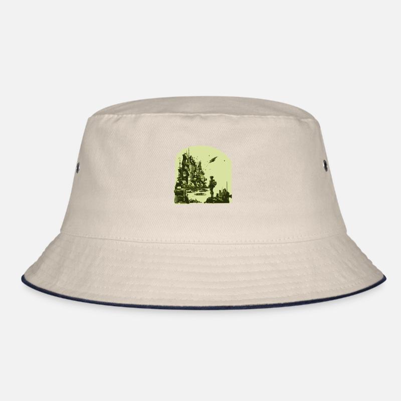 Science Fiction Comic Artwork in 8 Bit Retro Style Bucket Hat