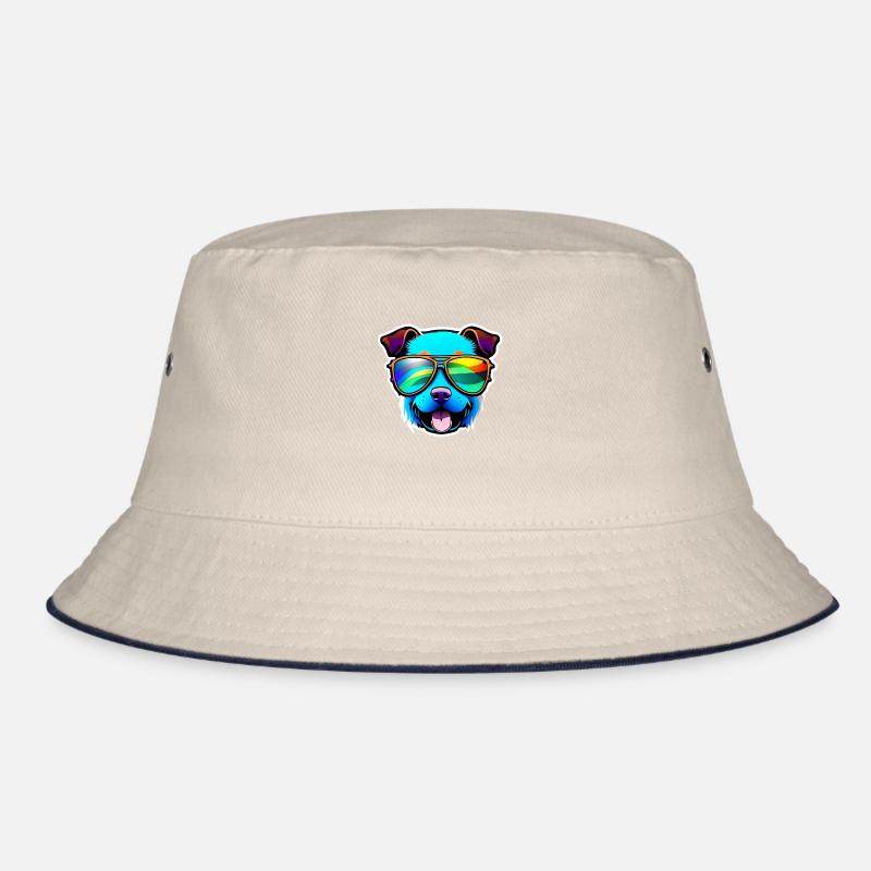 cool dog with sunglasses Bucket Hat