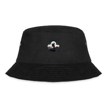 Backpacker im Mondschein, Wanderung - Bucket Hat - Schwarz - Vorne - Lela (165cm)