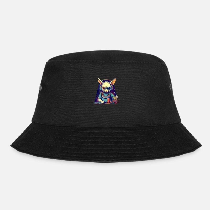 Cooler Hase als DJ mit kaputter Sonnenbrille - Bucket Hat - Schwarz