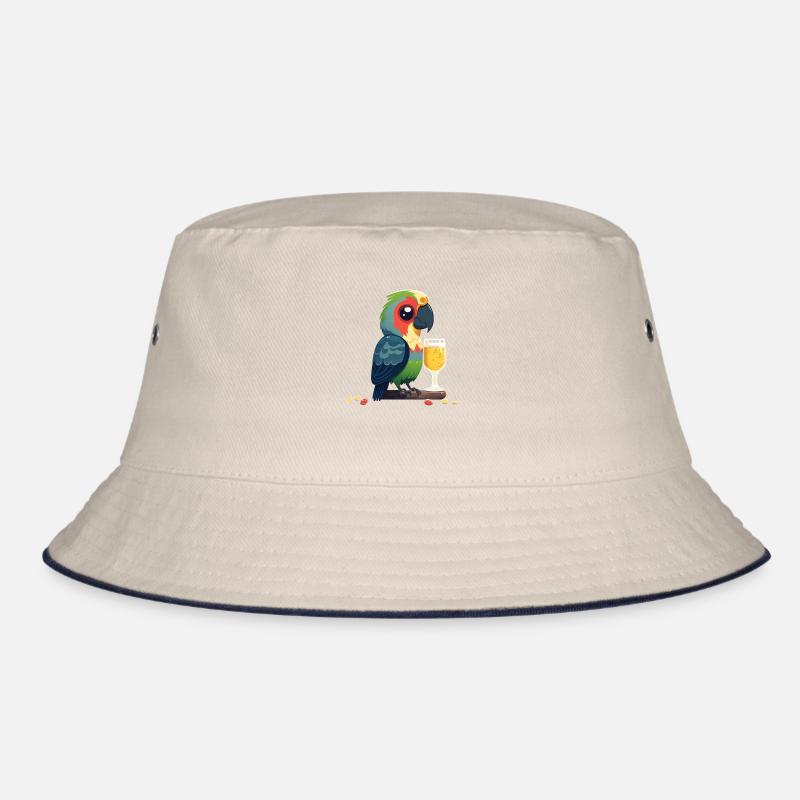 Lustiger Papagei mit einem Glas Bier Bucket Hat