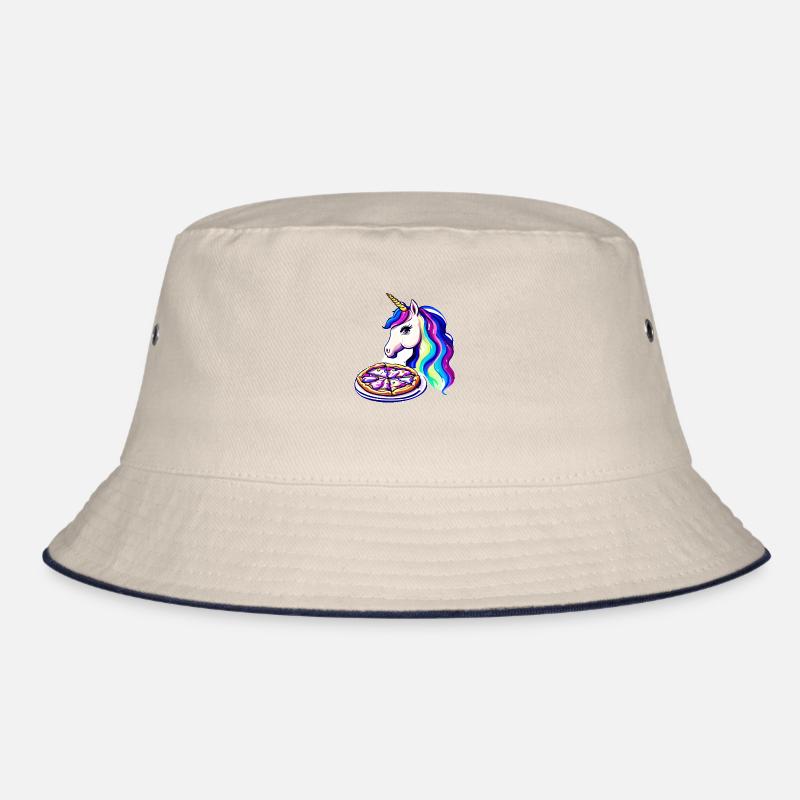 Unicorn Fabeltier Mädchen Pizza Einhorn Einhörner Bucket Hat