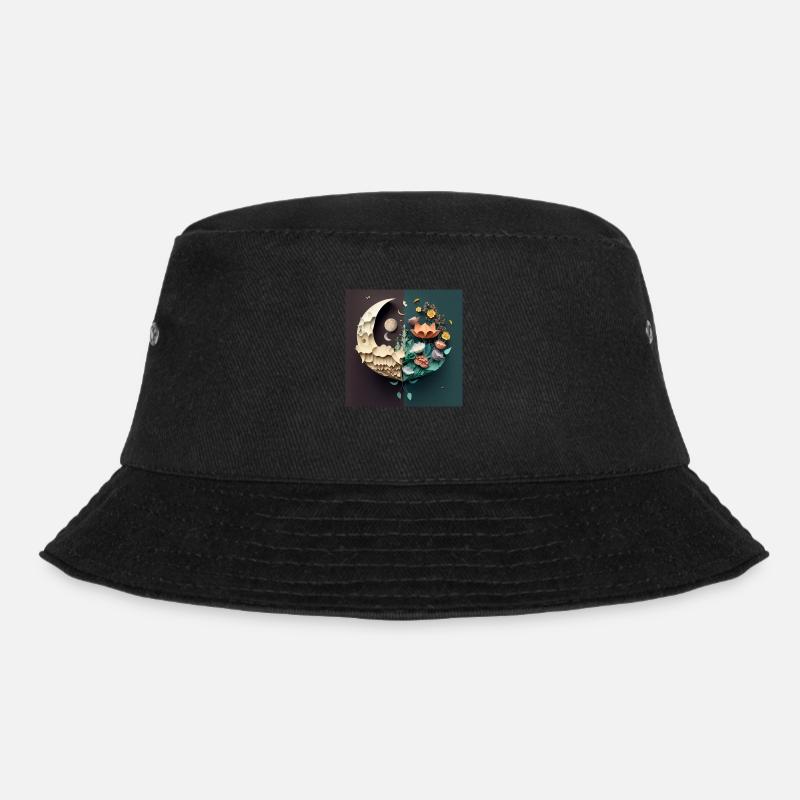 Blumen vom Mond auf die Erde, Geschenk, Geburtstag - Bucket Hat - Schwarz