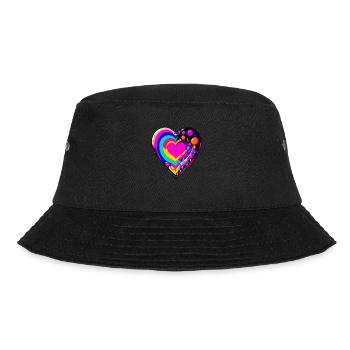 Heart - Bucket Hat - black - Front - Lela (165cm)