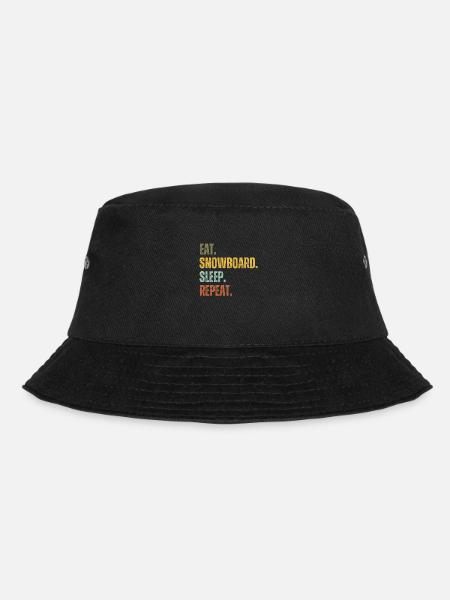 EAT SNOWBOARD SLEEP REPEAT - Bucket Hat - black