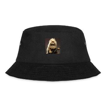Persian cat Negan as a rocker - Bucket Hat - black - Front - Lela (165cm)