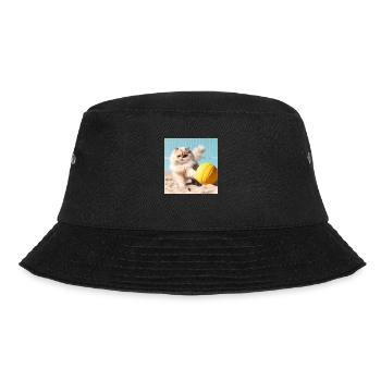 Persian cat Negan plays beach volleyball - Bucket Hat - black - Front - Lela (165cm)