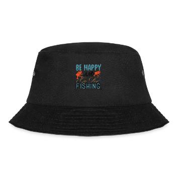 Be Happy and go for Fishing - Bucket Hat - Schwarz - Vorne - Lela (165cm)