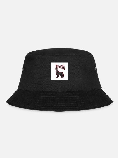 Aggressive Wild Wolf Graphic - Bucket Hat - black