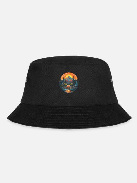 Camping - Bucket Hat - Schwarz