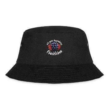Brombeere Brombeeren Beeren Früchte - Bucket Hat - Schwarz - Vorne - Lela (165cm)