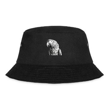 Papagei mit Bleistift - Bucket Hat - Schwarz - Vorne - Lela (165cm)
