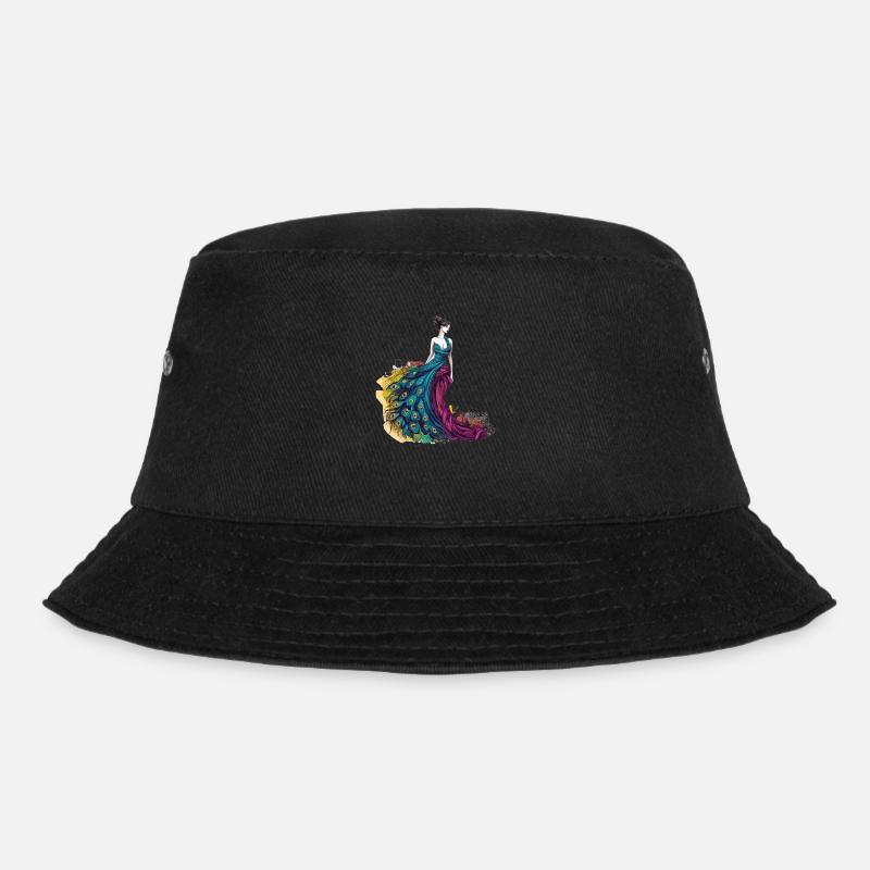 Peacock Modedesigner - Bucket Hat - Schwarz