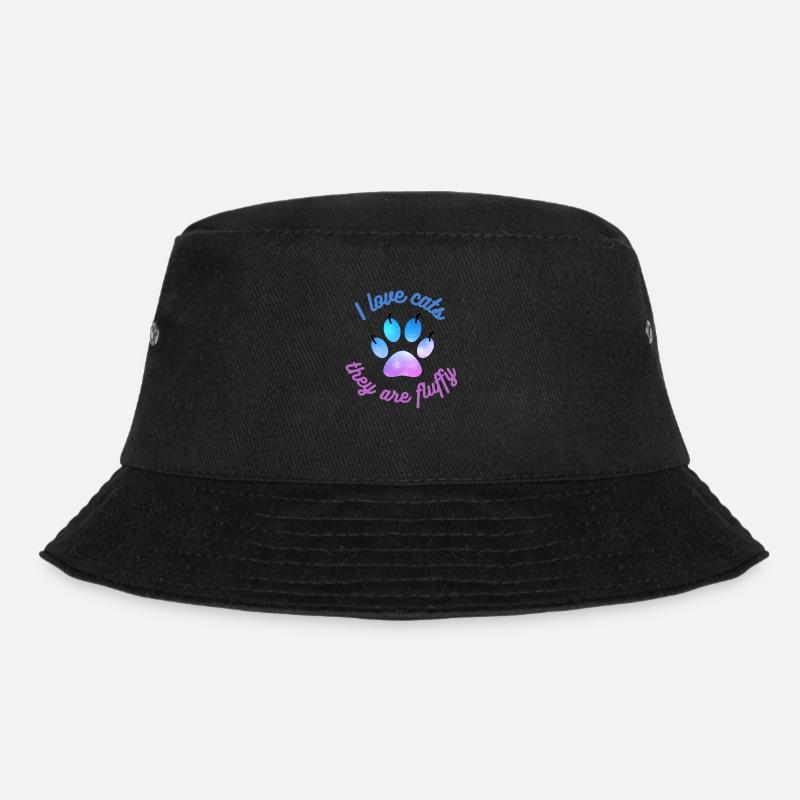 Ich liebe Katzen - Bucket Hat - Schwarz