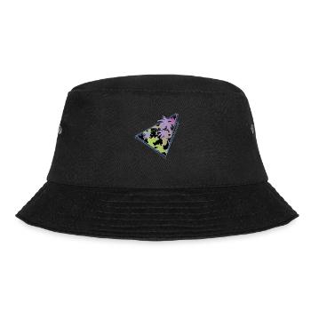 Vaporwave Kuhmuster Bauernhof Tier Geschenk Kuh - Bucket Hat - Schwarz - Vorne - Lela (165cm)