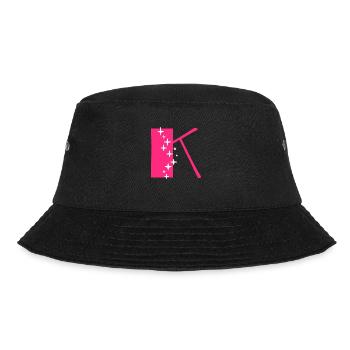 Buchstabe K Glitzer - Bucket Hat - Schwarz - Vorne - Lela (165cm)