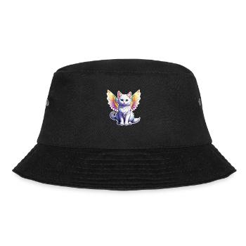 Cat with Wings - Bucket Hat - black - Front - Lela (165cm)