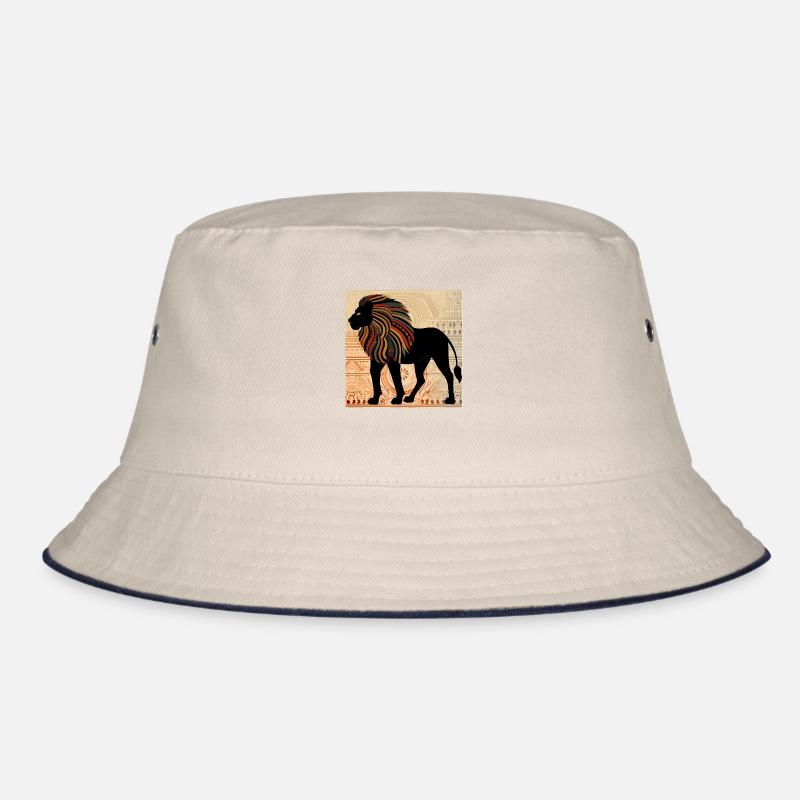 Lion Colourful Minimal Pattern, African Animals Bucket Hat