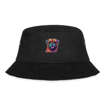 Pug colorful - Bucket Hat - black - Front - Lela (165cm)