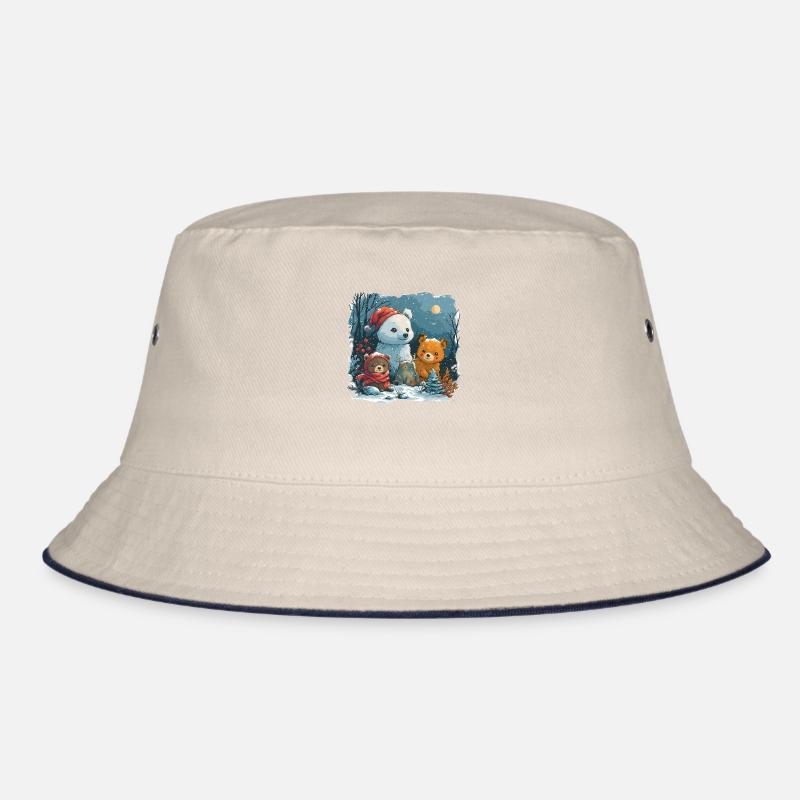 Schneemann mit Teddybär Bucket Hat
