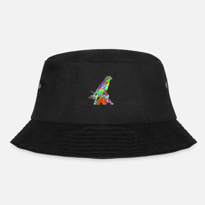 Bunter Vogel, T-shirt, Geschenk, GeburtstagA734003 - Bucket Hat - Schwarz