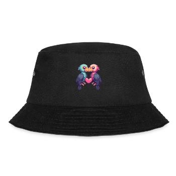 Harpyie Paar Verliebt Adler Tier Valentinstag - Bucket Hat - Schwarz - Vorne - Lela (165cm)