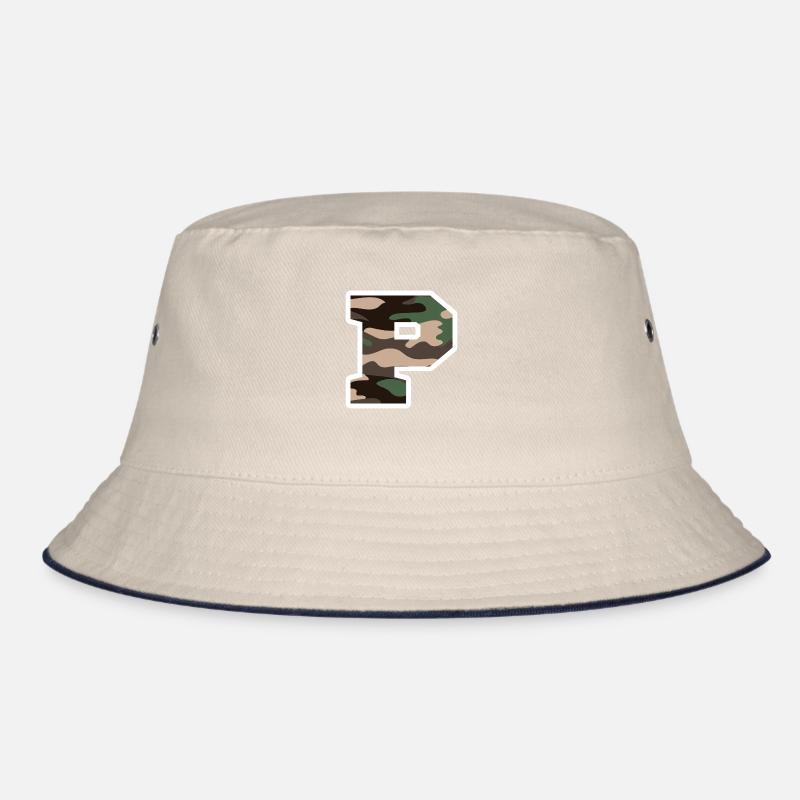 Buchstabe P Militärische Tarnung - Geschenkidee Bucket Hat