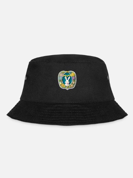 Osterhase Ostermotiv - Bucket Hat - Schwarz