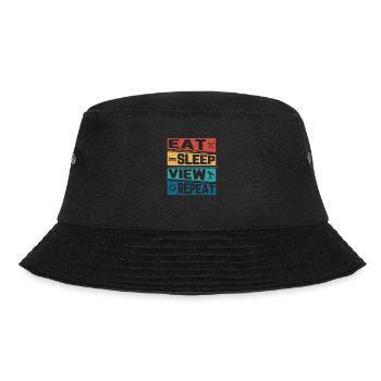 Eat Sleep View Repeat Astronomy Telescope Stargaze - Bucket Hat - Schwarz - Vorne - Lela (165cm)