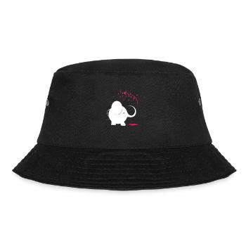 Weißer Elefant mit rosa Farbe - Bucket Hat - Schwarz - Vorne - Lela (165cm)