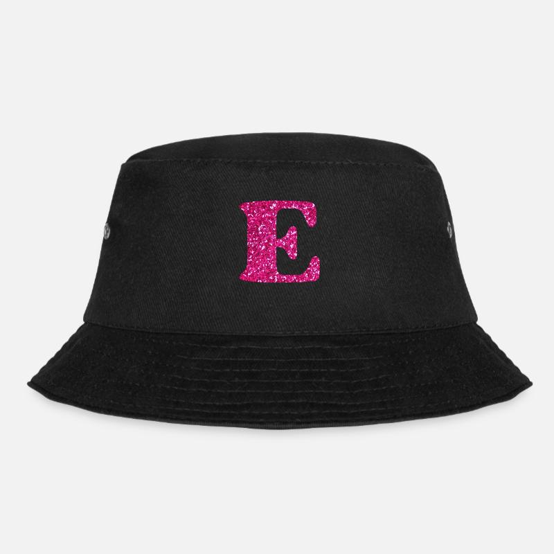 Buchstabe e rosa Glitzer - Bucket Hat - Schwarz