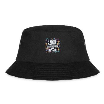 Geschenk Geburt drittes Kind drei kinder Humor - Bucket Hat - Schwarz - Vorne - Lela (165cm)