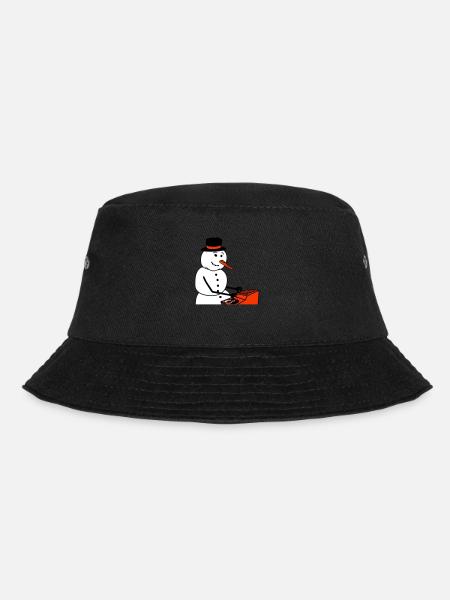 Winter DJ Schneemann Mixer Mischpult Musik Party - Bucket Hat - Schwarz
