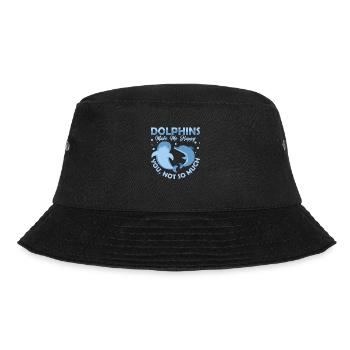 Dolphins Make Me Happy Marine Biology Beach Vacati - Bucket Hat - black - Front - Lela (165cm)
