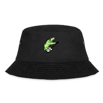 DJ Dino T-Rex Dinosaurier Gitarre Spielen Party - Bucket Hat - Schwarz - Vorne - Lela (165cm)