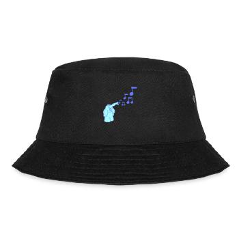 Cute Elephant Musical Notes Music Trunk Whistles Sheet Music - Bucket Hat - black - Front - Lela (165cm)