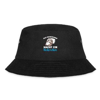 Faultier Schlafshirt Dickerchen macht Nickerchen - Bucket Hat - Schwarz - Vorne - Lela (165cm)