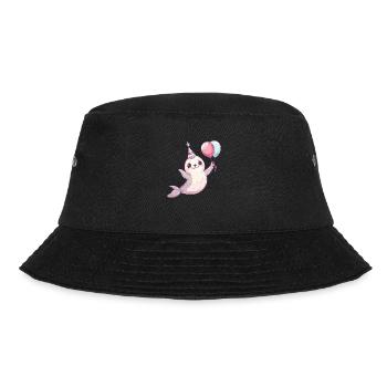 Robbe Tier Geburtstag Comic - Bucket Hat - Schwarz - Vorne - Lela (165cm)