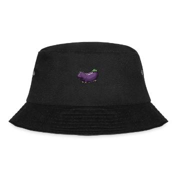 Hippopotamus Eggplant Funny Animal and Vegetable Motif - Bucket Hat - black - Front - Lela (165cm)