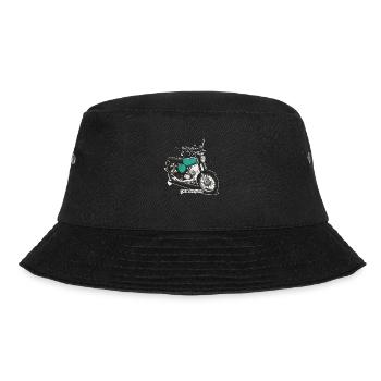S51 (turquoise) // Illustration - Bucket Hat - black - Front - Lela (165cm)
