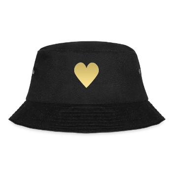 Herz aus Gold - Bucket Hat - Schwarz - Vorne - Lela (165cm)