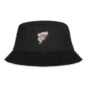glücklicher Koalabär Koala auf Bambus - Bucket Hat - Schwarz - Vorne - Lela (165cm)